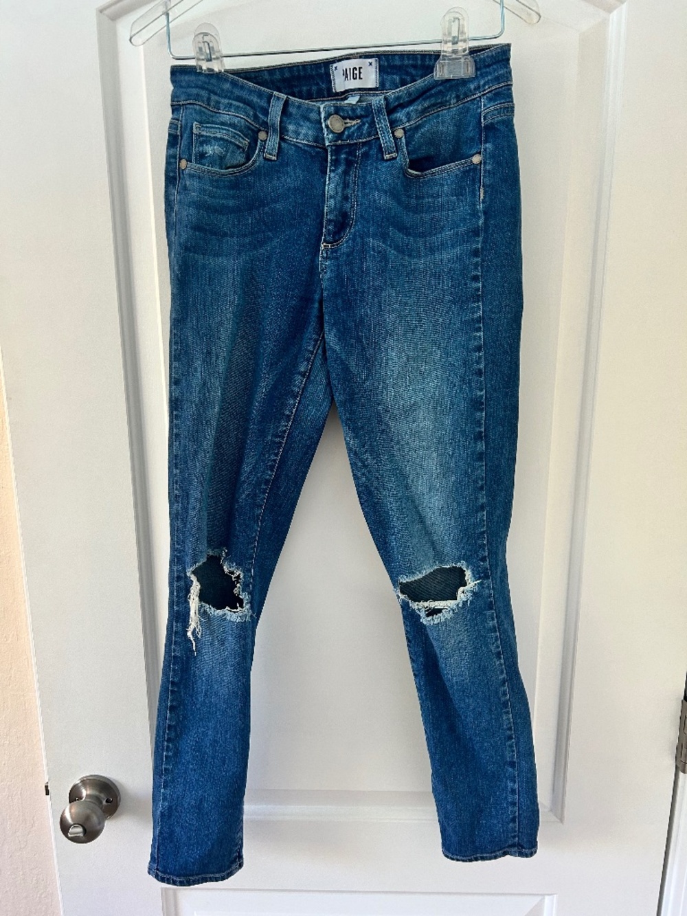 Paige denim verdugo ankle ripped skinny jeans size 27